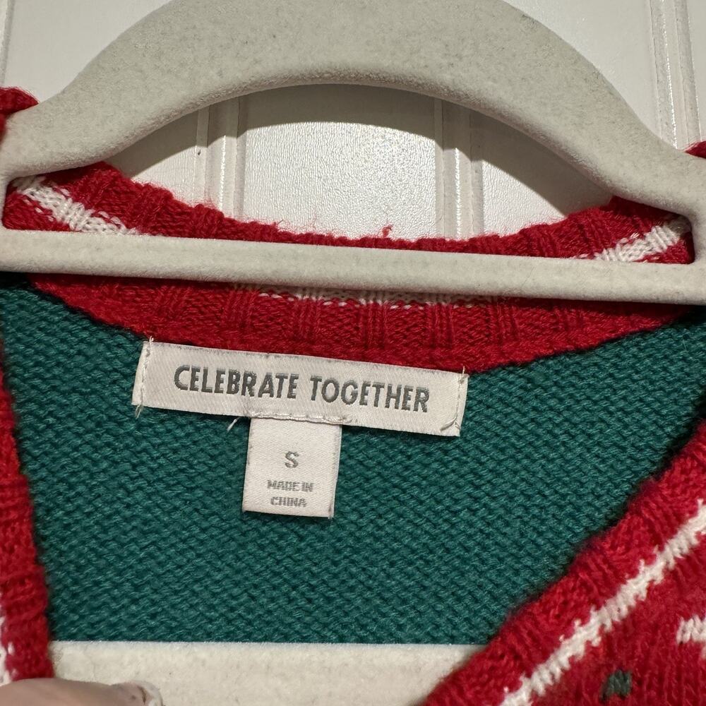 Celebrate Together Cow Christmas Sweater Front Pocket Ugly Christmas Sweater S - Picture 4 of 6
